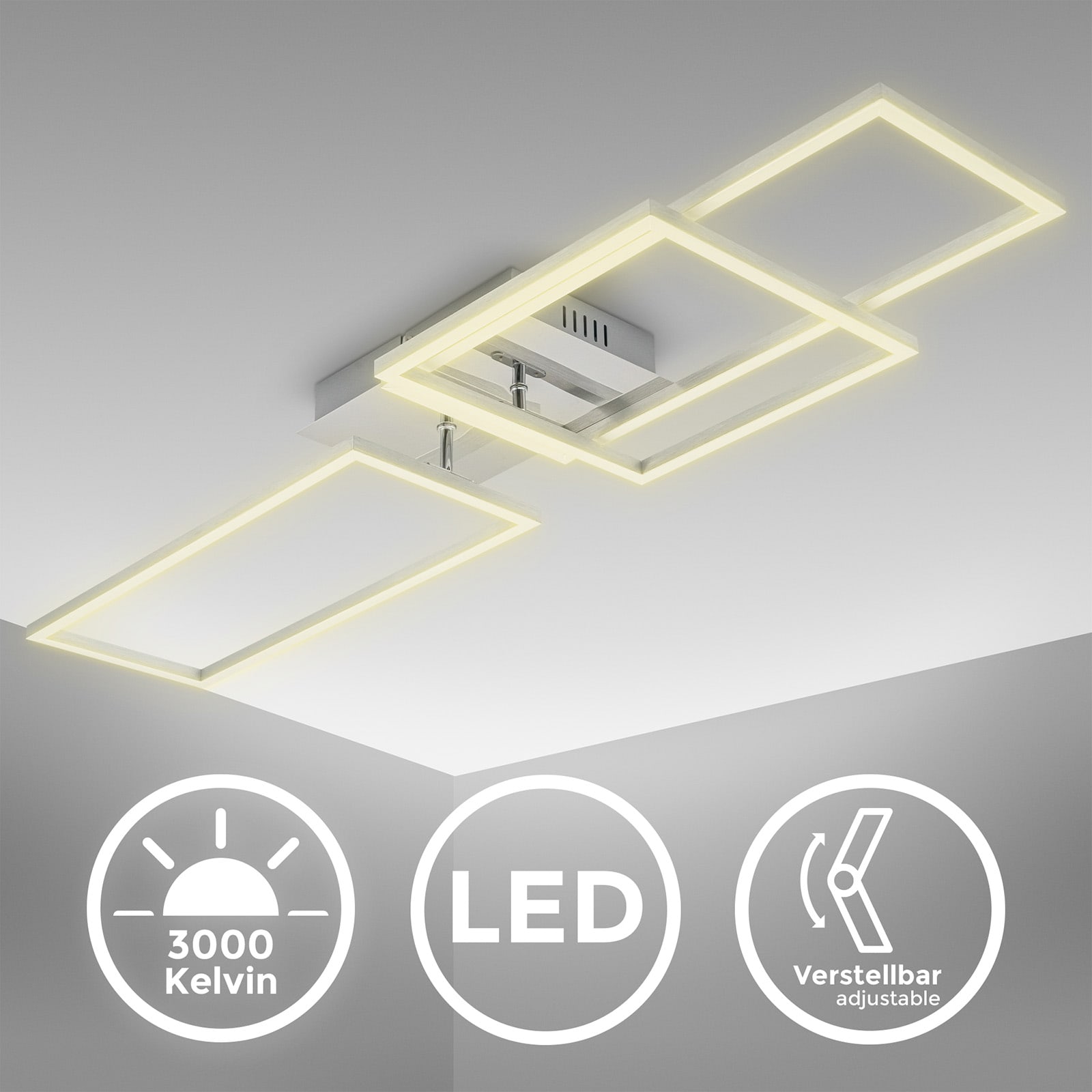 LED Frame Deckenleuchte schwenkbar chrom-alu - 3