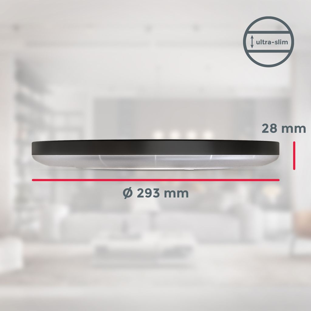 LED Panel Ø29.3 cm - 18W. 2400lm. flach. backlight. neutralweiß. schwarz 6