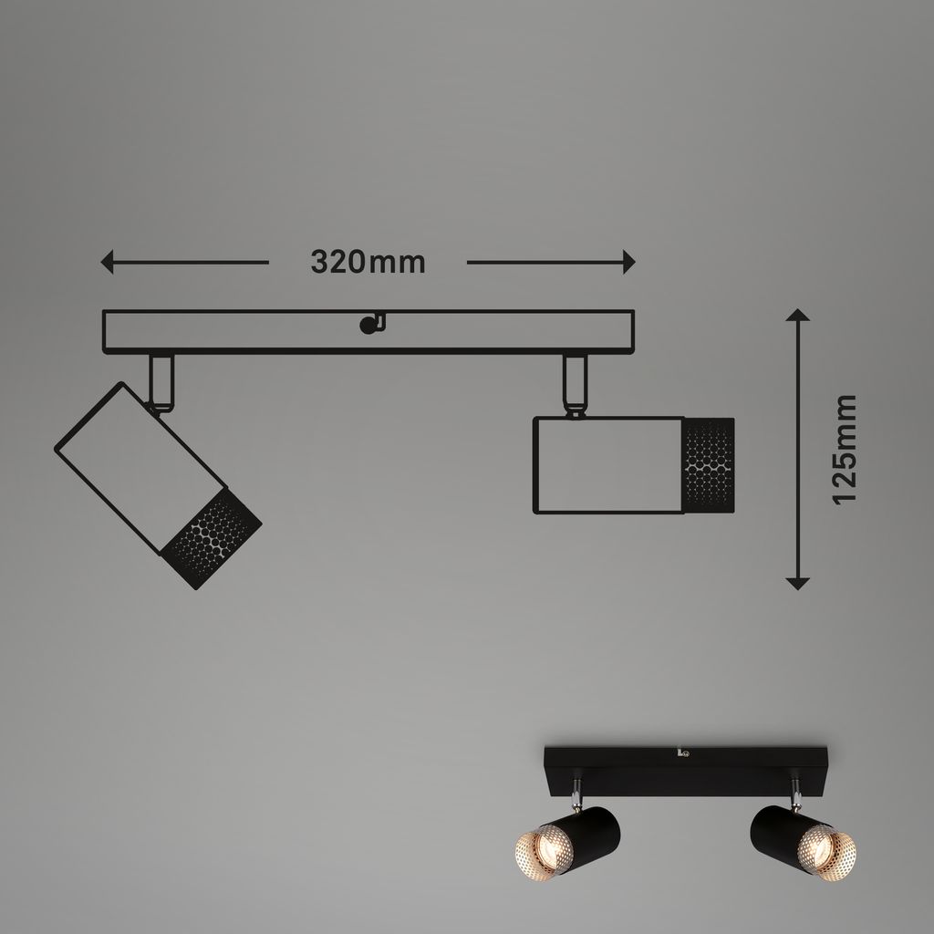 Spotlight. black-chrome matt. excl. 2xGU10/max.9W 7