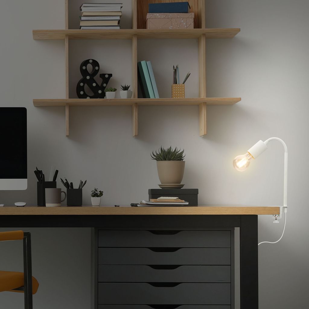 Klemmleuchte Ø 1x exkl E27 10W weiß 8