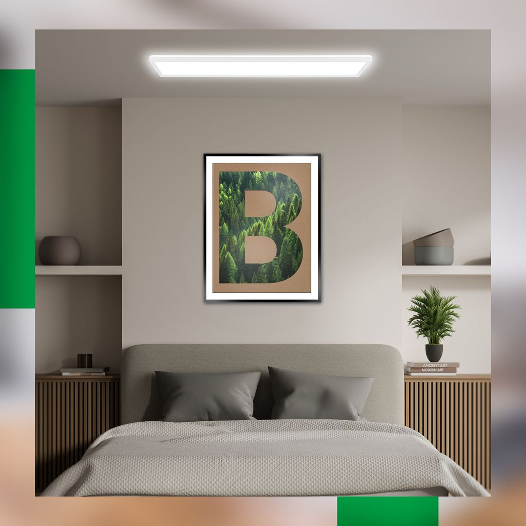 LED Panel flach 98cm - Backlight. 4800 Lumen. 21W. 4000K neutralweiß. weiß 8