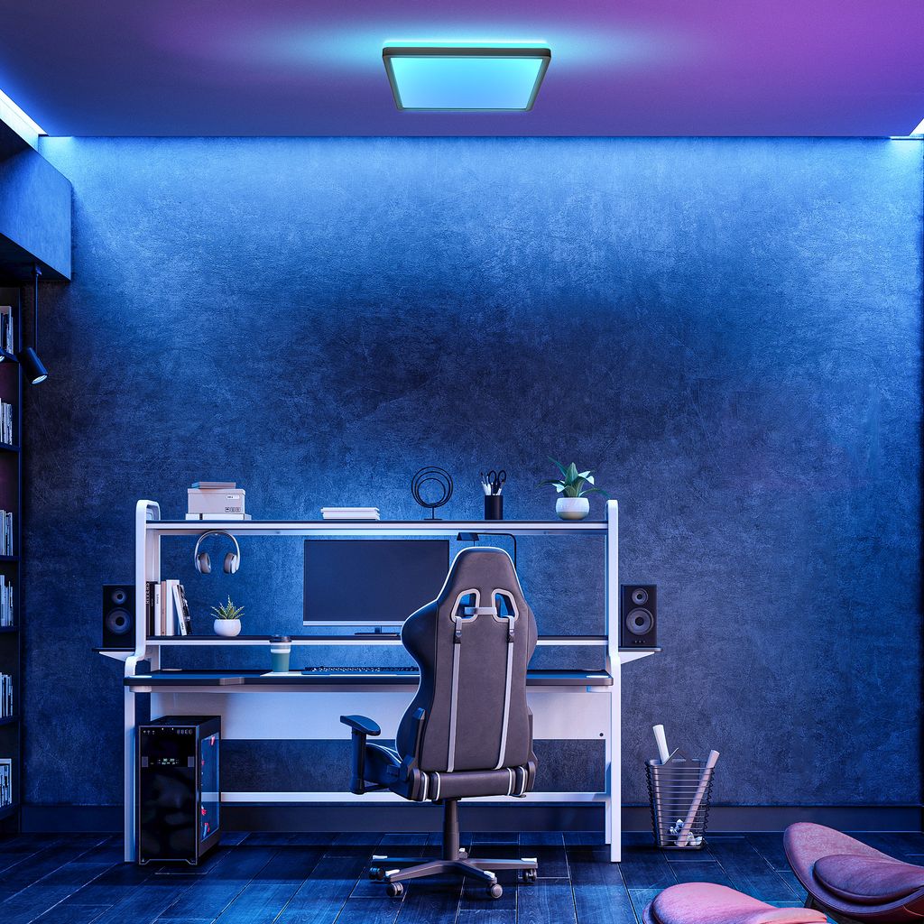 LED Panel 29x29 cm - 15W. 1850lm. dimmbar. Fernbedienung. RGBW. schwarz 5