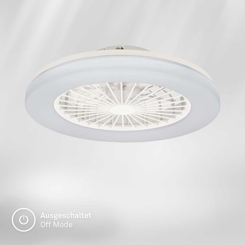 FANTI LED Deckenleuchte mit Ventilator, 5 Geschwindigkeiten, Fernbedienung, CCT Funktion, Weiß