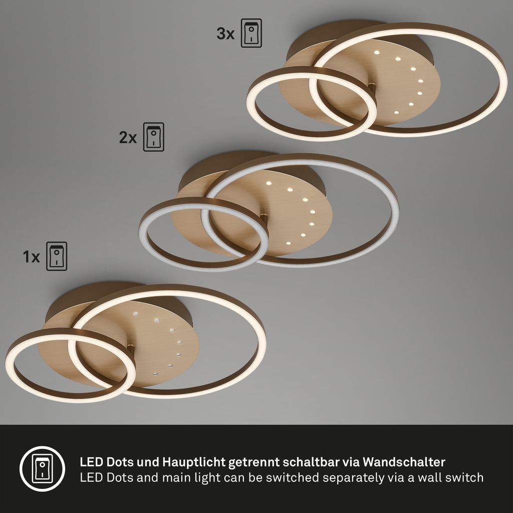 LED ceiling light with LED dots.brown-gold.LED/26W 6
